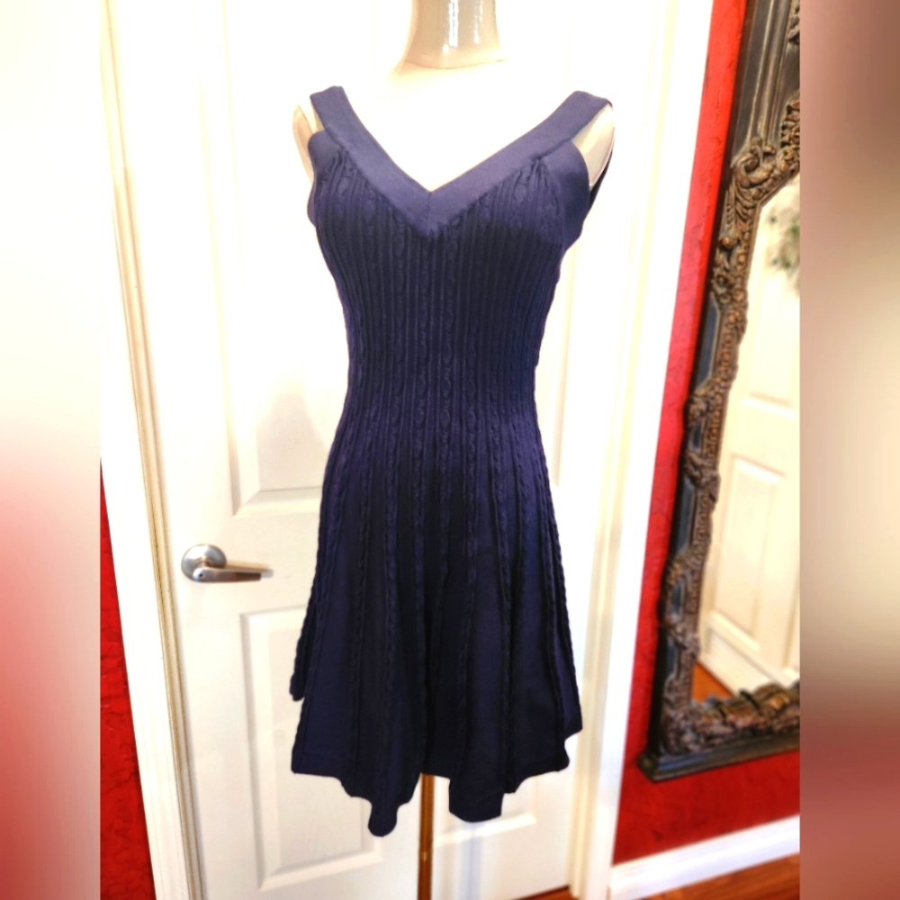 MILLY TEXTURED TECH FIT AND FLARE